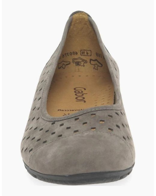 Gabor Blue Ruffle Punched Detail Casual Shoes
