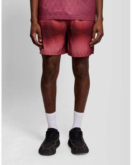Lyle & Scott Red Monogram Geometric Swim Shorts for men