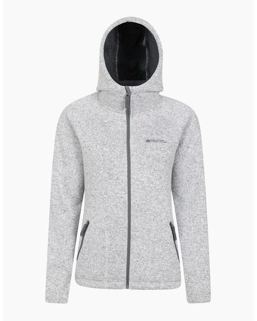 Mountain Warehouse Gray Ladies Nevis Faux Fur Lined Full Zip Hoodie