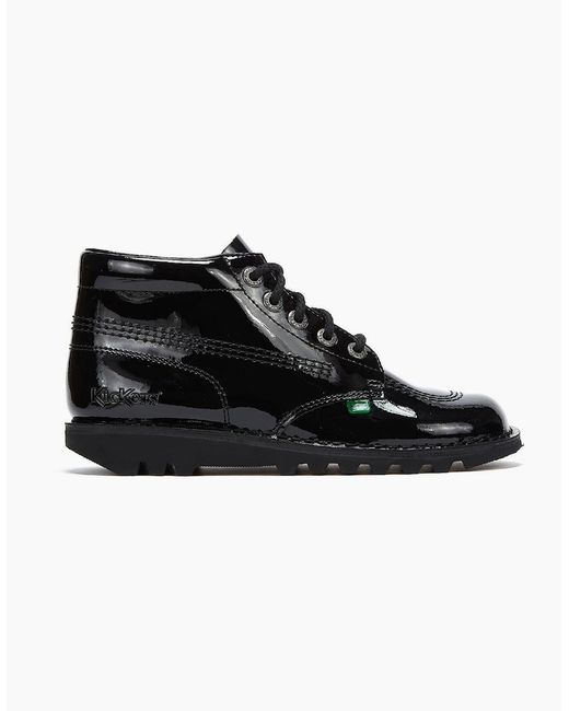 Kickers Black Kick Hi Patent Boots