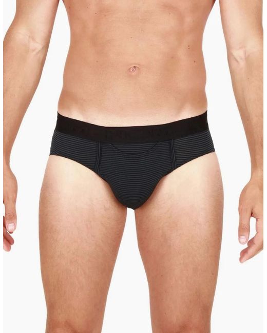Hom Black Simon Stripe Modal Stretch Mini Ho1 Brief for men