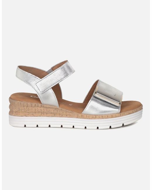 Gabor White Shout Wedge Heel Sandals