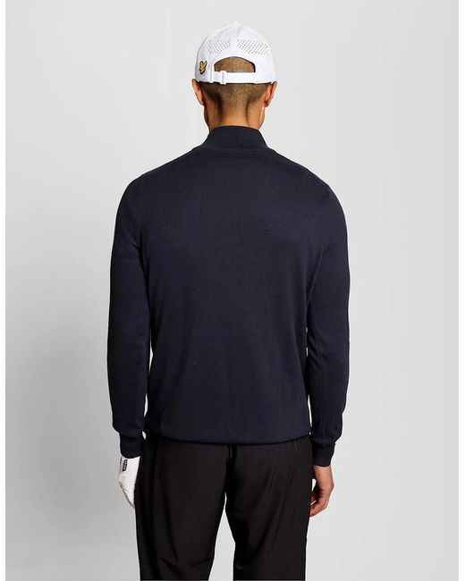 Lyle & Scott Blue Performance 1/4 Zip Jumper for men