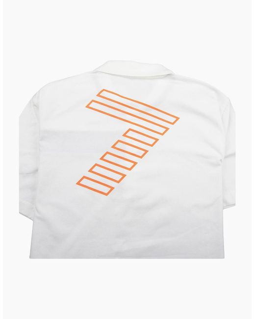 EA7 White Chest Stripe 7 Logo Polo Shirt for men
