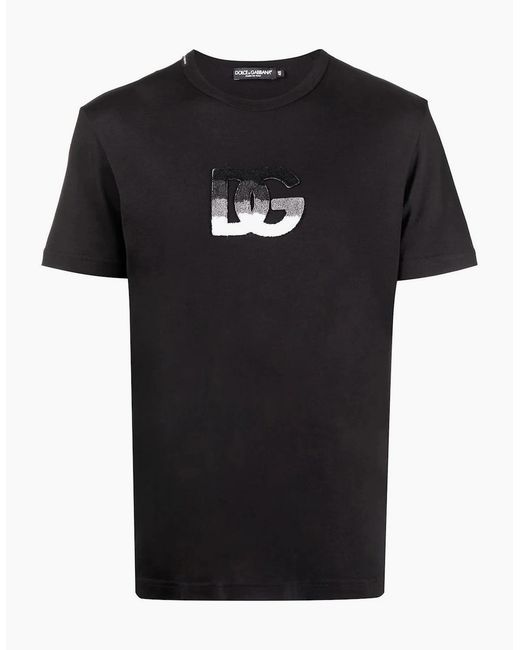 Dolce & Gabbana Black Logo Patch T-Shirt for men