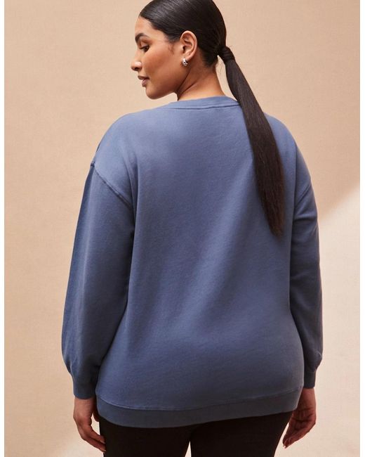 Live Unlimited London Blue V Neck Sweatshirt
