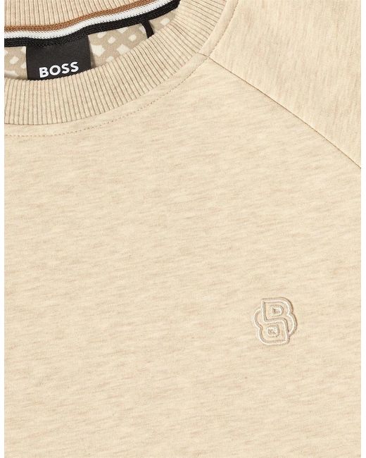 Boss Natural Crew Neck Raglan Sleeve Sweatshirt