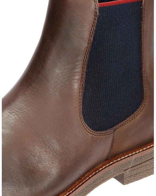 Ben Sherman Brown Walker Chelsea Leather Boots for men