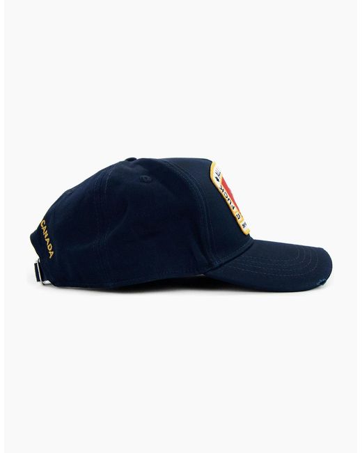 DSquared² Blue Canadian Flag Baseball Cap for men
