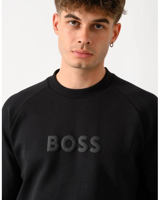 Boss Black Boss Salbo Crew Neck Sweatshirt With Tonal Logo for men