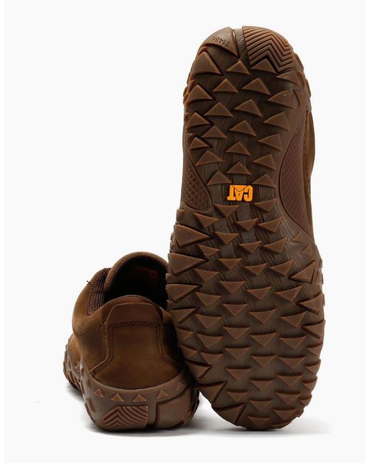 Caterpillar Brown Gridlock Lo Tumbled Nubuck Carafe Lace-Up Shoes for men