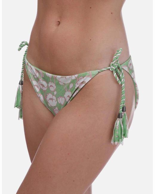 Ted Baker Green Rosiaah Reversible Poppy Print Bikini Bottoms