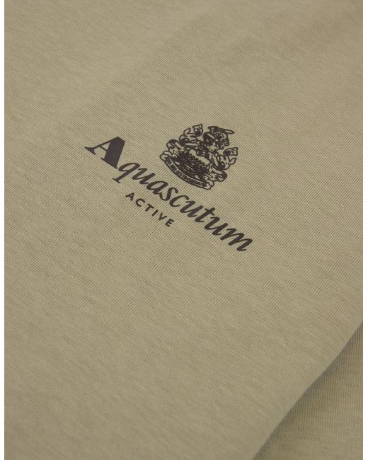 Aquascutum Green Active Small Logo T Shirt for men