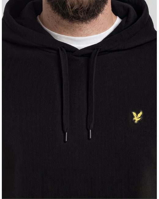 Lyle & Scott Black Loopback Cotton Hoodie for men