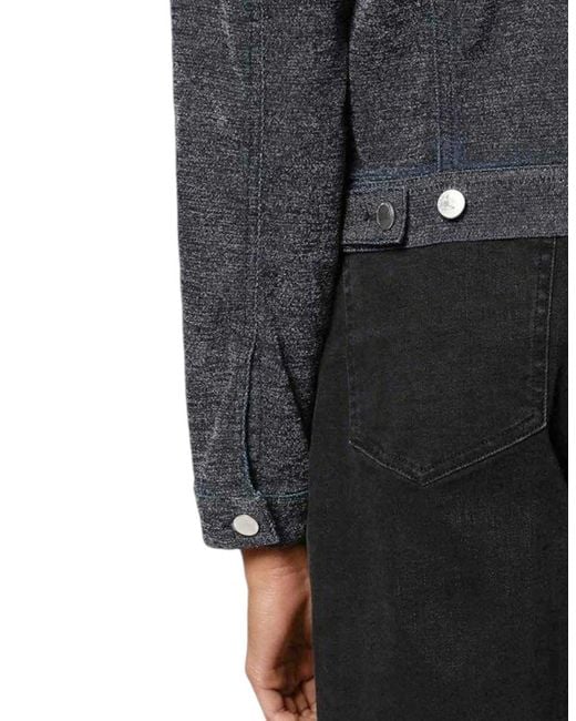 DIESEL Gray Leisy Ne Veste Jogg Jeans Jacket Sweat Hooded Winter Outwear Coat