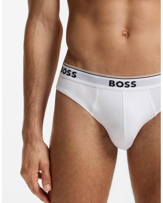 Boss White Boss 3 Pack Power Briefs for men