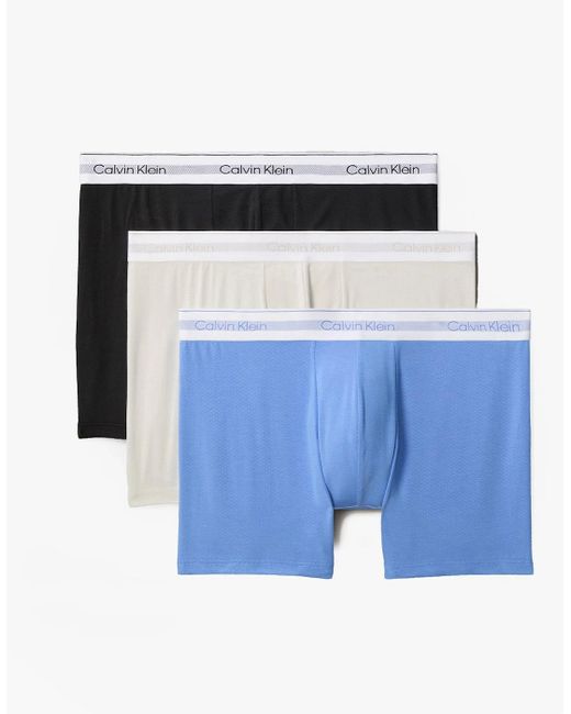 Calvin Klein Blue Icon Modal Mesh 3 Pack Boxer Briefs Multicoloured for men