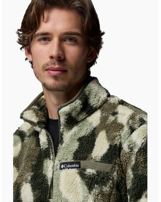 Columbia Green Rugged Ridge High Pile Half Zip Fleece Pullover for men