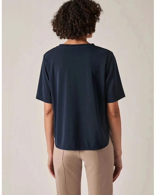 James Lakeland Blue Jersey V-Neck Top