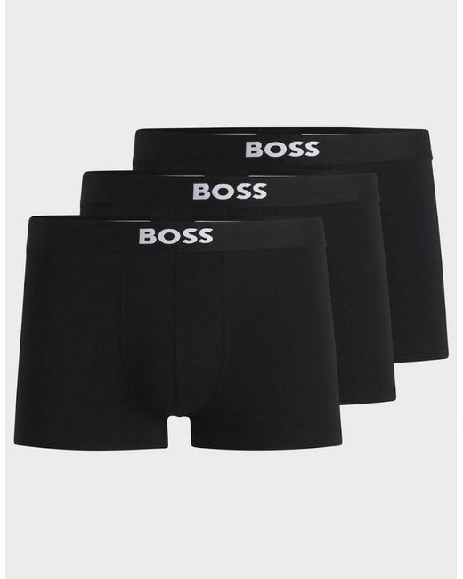Boss Black Boss 3-Pack Stretch-Cotton Trunks With Logo Waistbands for men