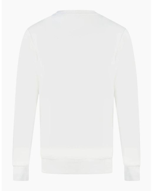 DIESEL White Double Destroyed Logo Sweatshirt for men