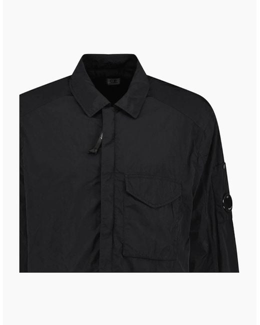 C P Company Black Lens Chrome-R Zip-Up Jacket for men