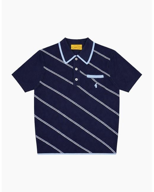 Gabicci Blue Vintage Connett Archive Knit Polo Shirt for men