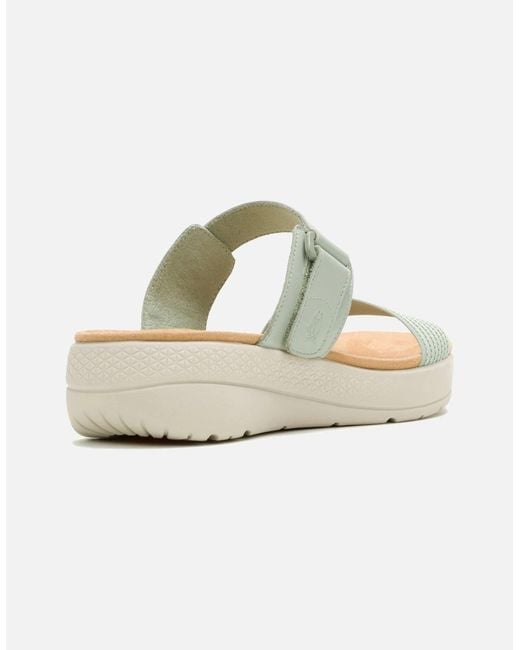Hush Puppies Metallic Breathe Gore Leather Sage Standard Sandals