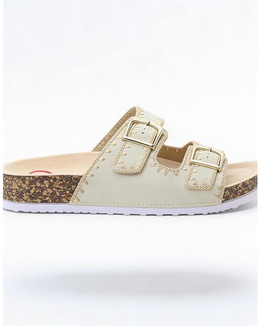 Heavenly Feet White Sandy Mules Sandals