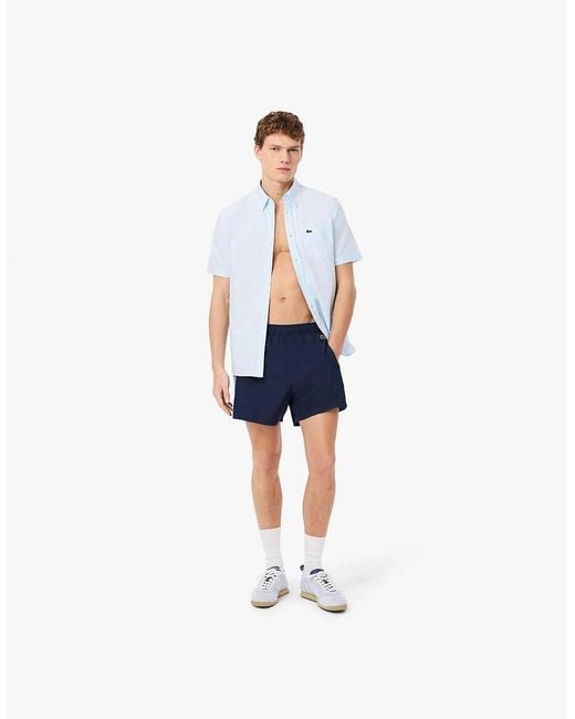 Lacoste Blue Colour-Block Swim Trunks for men