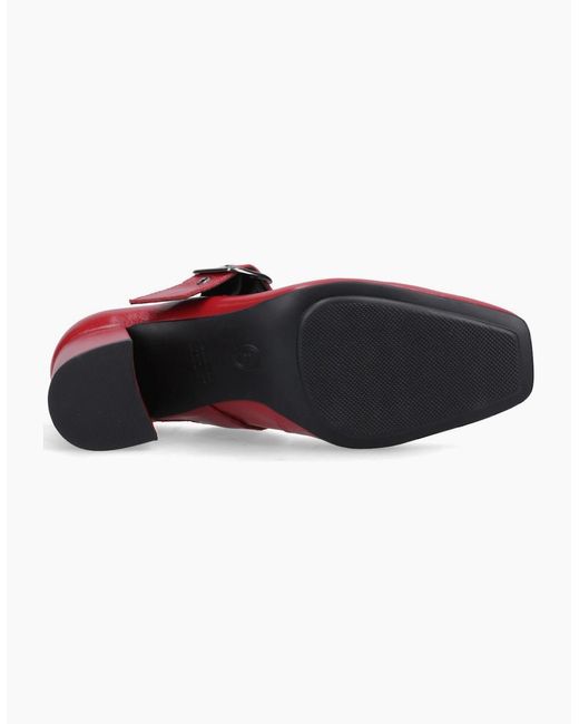 Hush Puppies Red Celcilia Buckle Court Shoes