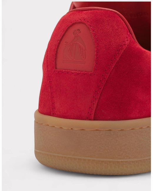 Lanvin Red X Future Hyper Curb Sneakers Leather Suede