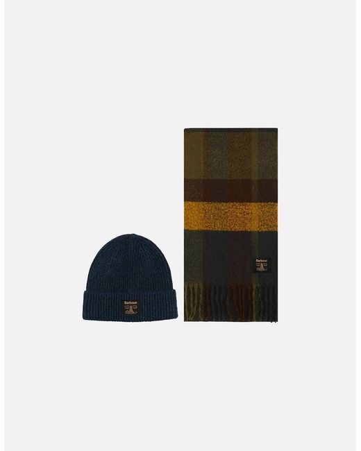 Barbour Black Westerdale Beanie & Scarf Set