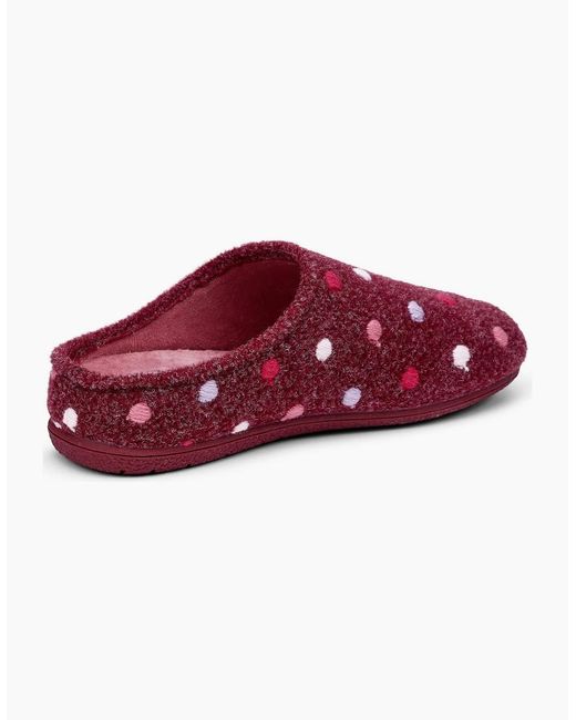 Hotter Red Dotty Slippers