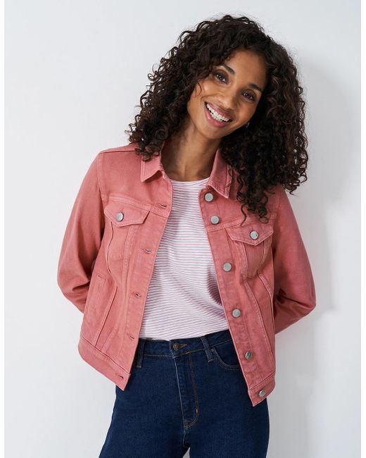 Crew Red Denim Western Jacket Flamingo