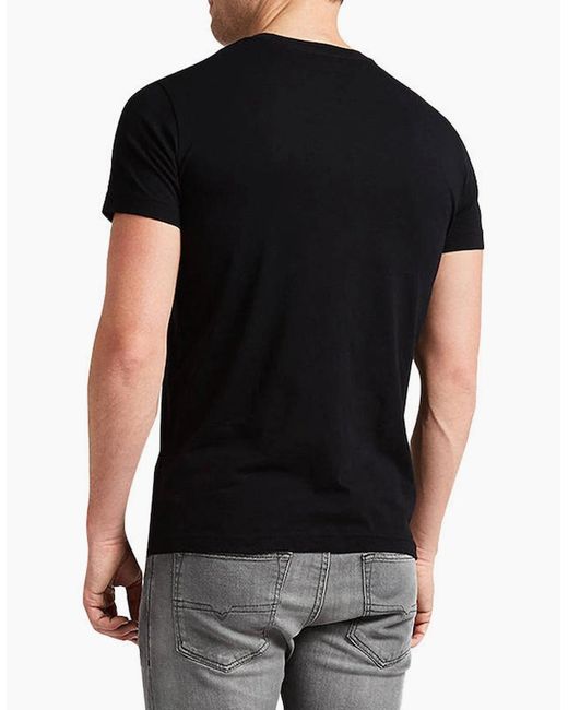DIESEL Black T Diego Qa T-Shirt Short Sleeve Slim Fit Casual for men