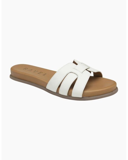 Ravel White Hazon Slider Sandals