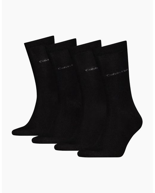 Calvin Klein Black 4-Pack Premium Combed Cotton Socks Gift Box for men