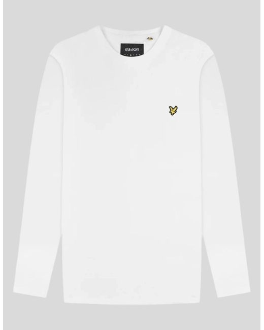 Lyle & Scott White Long Sleeve Cotton T-Shirt for men