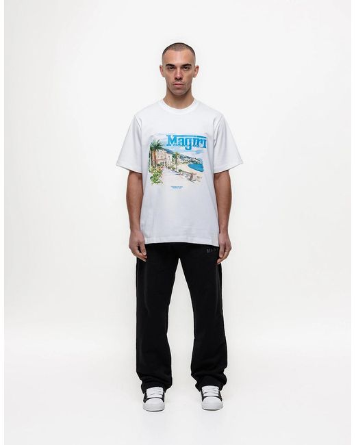 Magrit Blue Rivera Printed T-Shirt for men