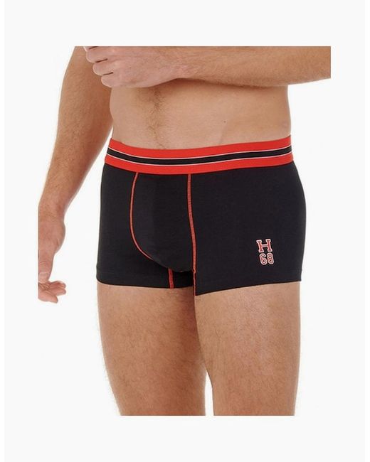 Hom Black Run Sports Contrast Boxer Trunk for men