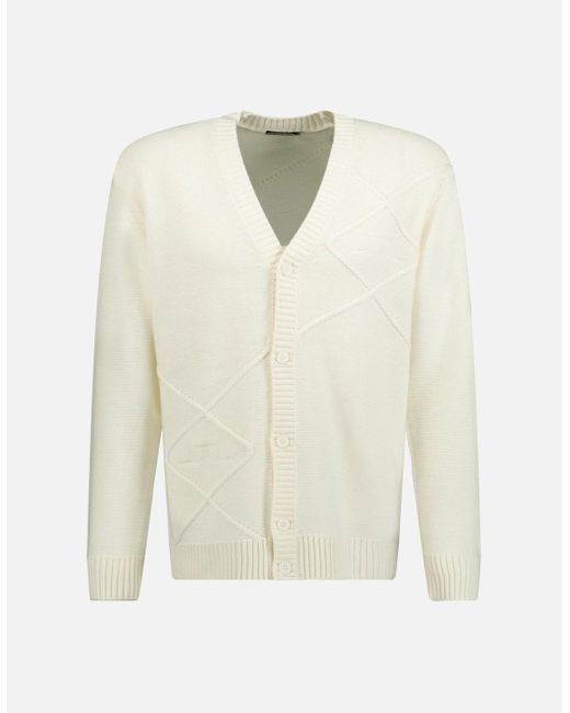 J.Lindeberg White Clarke Knitted Golf Cardigan for men