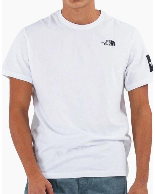 The North Face White T Shirts Crew Neck Bb Sr Ss Summer Cotton Tee for men