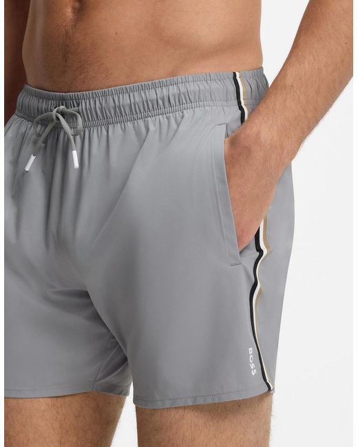 Boss Gray Iconic Swimshorts for men
