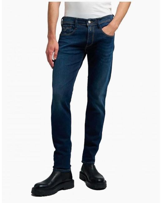 Replay Blue Anbass Dark Soft Slim Fit Jean 007 for men