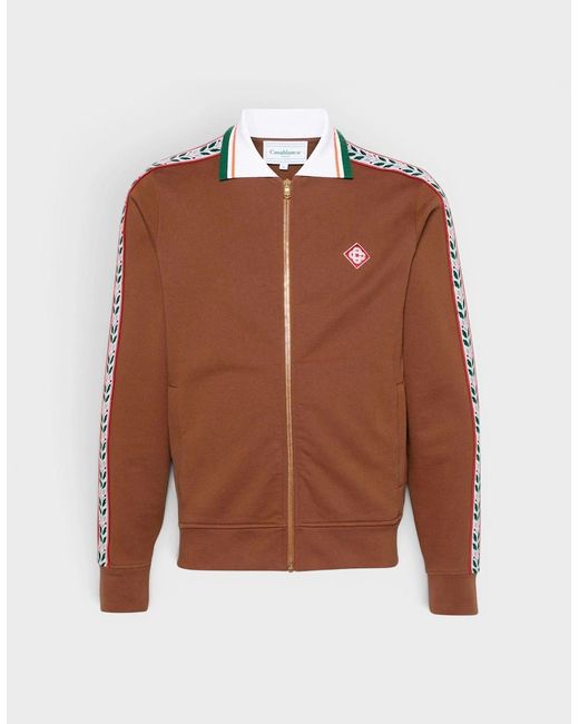 Casablanca Brown Motosport Laurel Tape Zip Through Sweatshirt for men