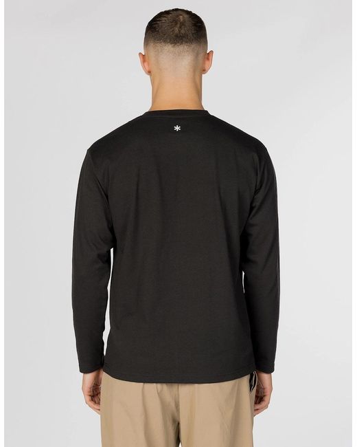 Snow Peak Black Snow Peak Nsd Long Sleeve Logo T-Shirt for men