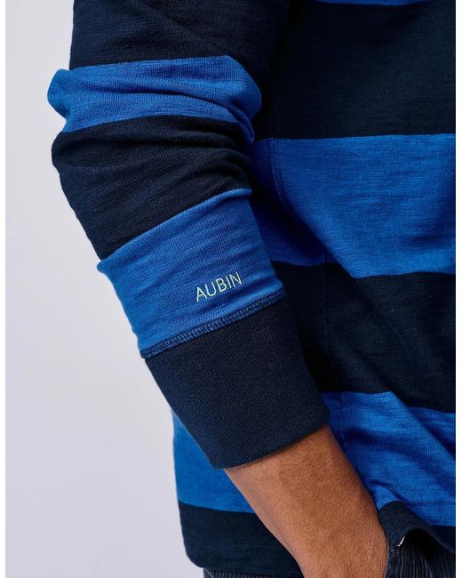 aubi Blue Irnham Rugby Shirt for men