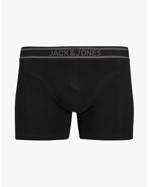 Jack & Jones Black Jacrichard 3 Pack Trunks for men