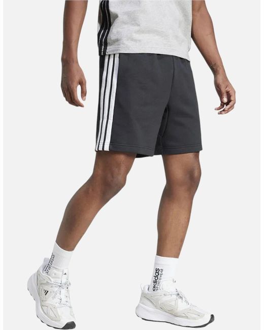 Adidas Black Essential 3 Stripes French Terry Shorts Summer Casual Beach Bermuda for men